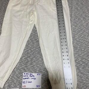 A New Day white linen pants women L. 55% linen. SKU-A79 #linenpants #summer